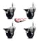Service Caster 3.5'' Solid Poly Swivel 7/16'' Grip Ring Stem Caster Set with Brake, 4PK SCC-GR20S3514-SPUS-PLB-716138-4 - alternate 4